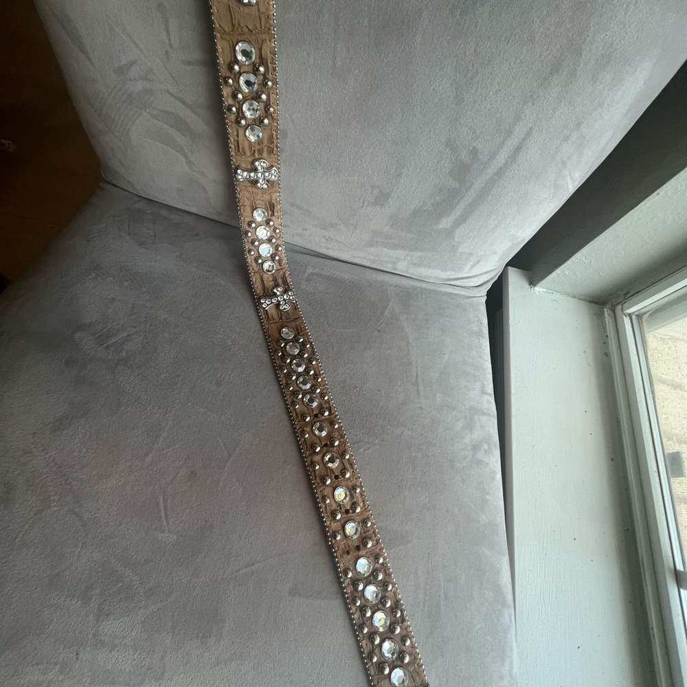 Genuine leather Embellished Tan Belt,‎ costal girl 
Western cowgirl perfect